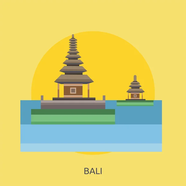 Bali Ciudad de Indonesia Conceptual Design — Vector de stock