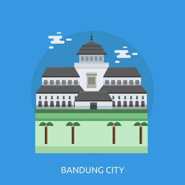 Bandung Ciudad de Indonesia Conceptual Design — Archivo Imágenes Vectoriales