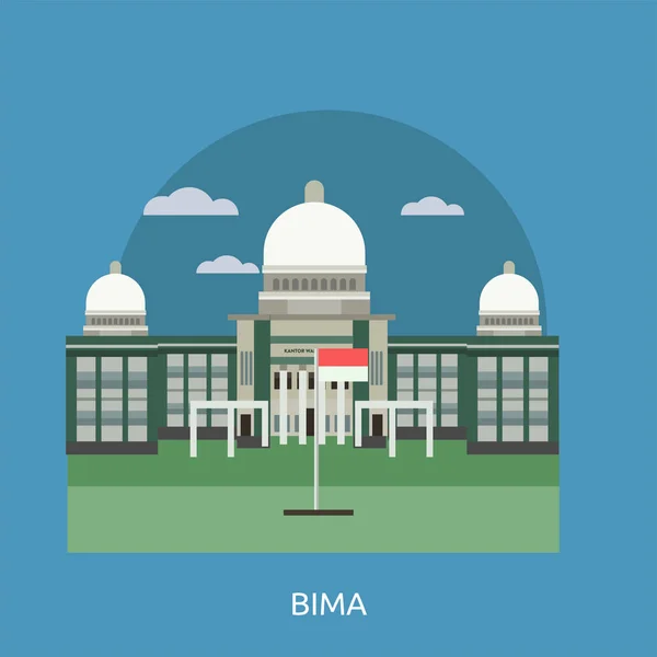 Bima Ciudad de Indonesia Conceptual Design — Vector de stock