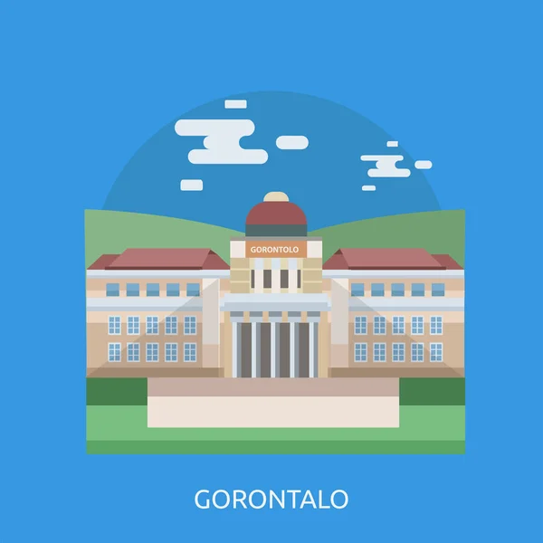 Gorontalo City of Indonesia Conceptual Design — Stock Vector
