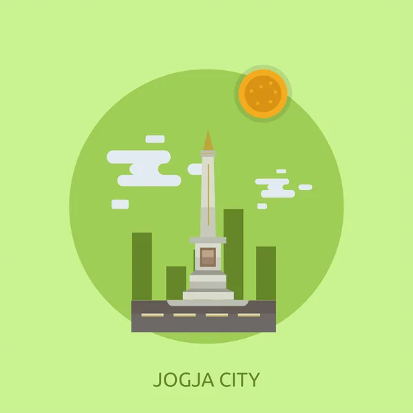 ジョグジャ市内のインドネシアの概念設計 — ストックベクタ
