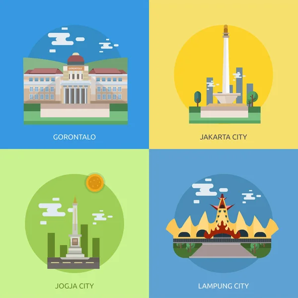 City of Indonesia Conceptual Design — Stock Vector