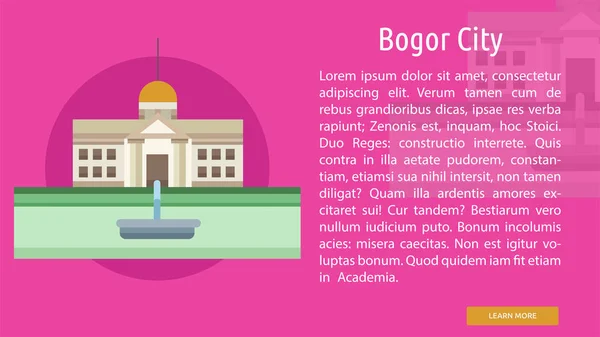 Bogor Ciudad de Indonesia Conceptual Design — Vector de stock