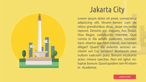 Yakarta Ciudad de Indonesia Conceptual Design — Vector de stock
