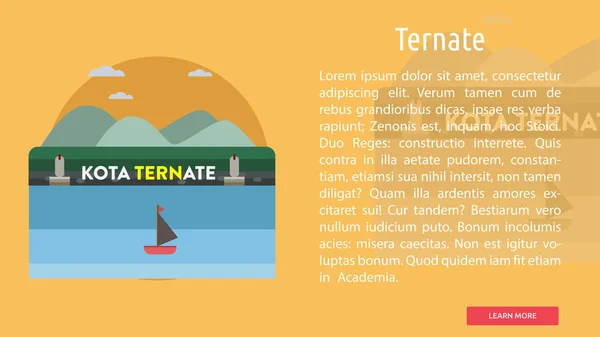 Ternate City of Indonesia Conceptual Design — Stock Vector