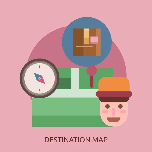 Destination karta konceptuell Design — Stock vektor