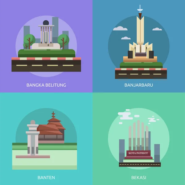 印尼城市概念设计 — 图库矢量图片
