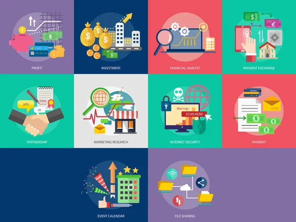 Diseño conceptual de negocios y finanzas — Vector de stock