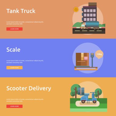 Kargo ve teslimat kavramsal Banner tasarımı
