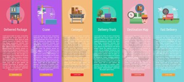 Kargo ve teslimat dikey Banner kavramı