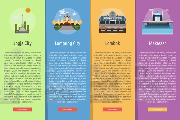 印尼城市纵向横幅广告概念 — 图库矢量图片