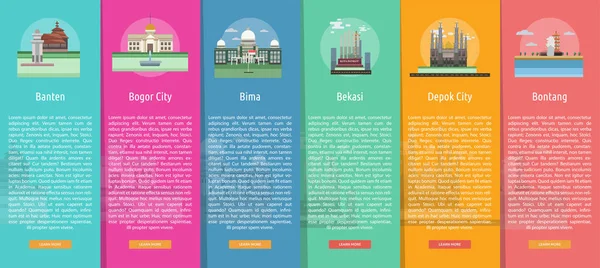 Πόλη της Ινδονησίας κατακόρυφοs σημαία έννοια — Διανυσματικό Αρχείο