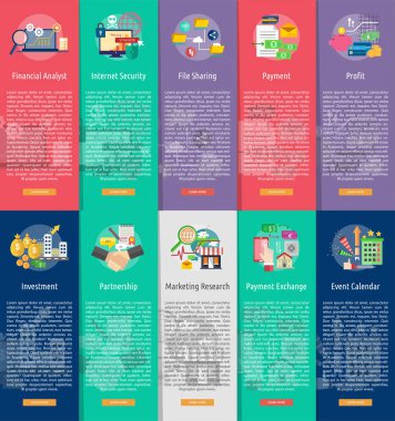 İş ve Finans dikey Banner kavramı