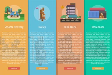 Kargo ve teslimat dikey Banner kavramı