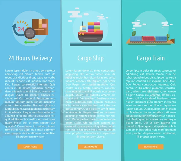 Концепция вертикального баннера груза и доставки — стоковый вектор