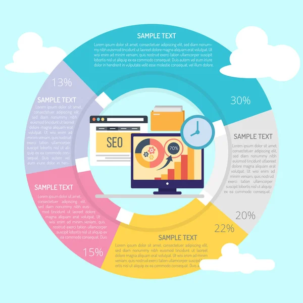 SEO Infographic έννοια — Διανυσματικό Αρχείο