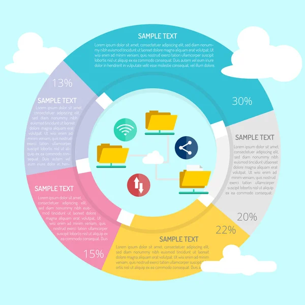 Infografik zum Filesharing — Stockvektor