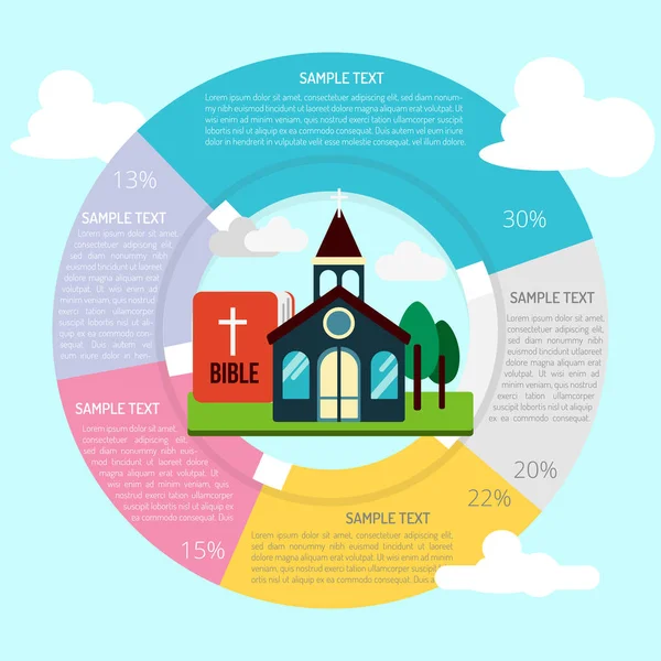 Koncepcja kościół Infographic — Wektor stockowy