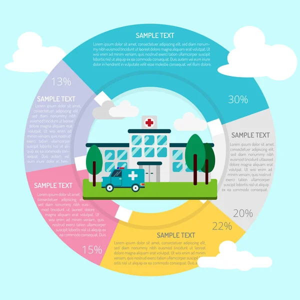 병원 Infographic 개념 — 스톡 벡터