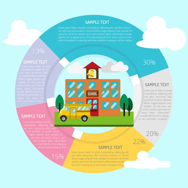 Concepto Infográfico Escolar — Vector de stock