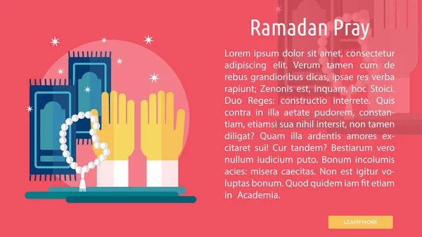 Ramadán Orar Diseño Conceptual — Vector de stock