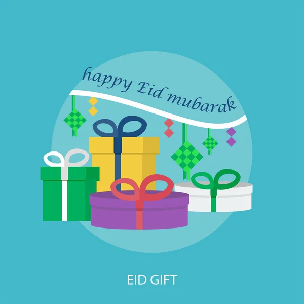 Diseño conceptual de regalo Eid — Vector de stock