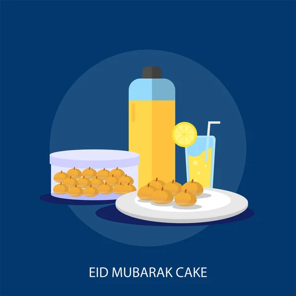 Diseño conceptual de pastel de Eid Mubarak — Vector de stock