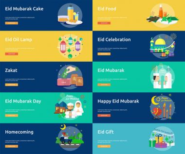 Eid Mubarak kavramsal Banner tasarımı