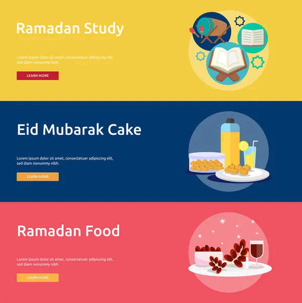 Ramadan en Eid Mubarak conceptuele Banner — Stockvector