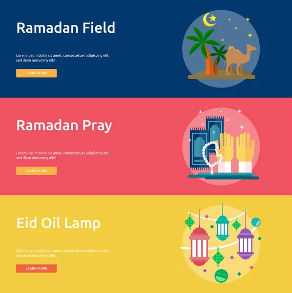 Ramadan en Eid Mubarak conceptuele Banner — Stockvector