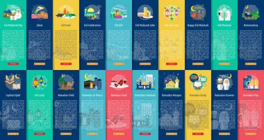 Ramazan ve Eid Mubarak dikey Banner kavramı