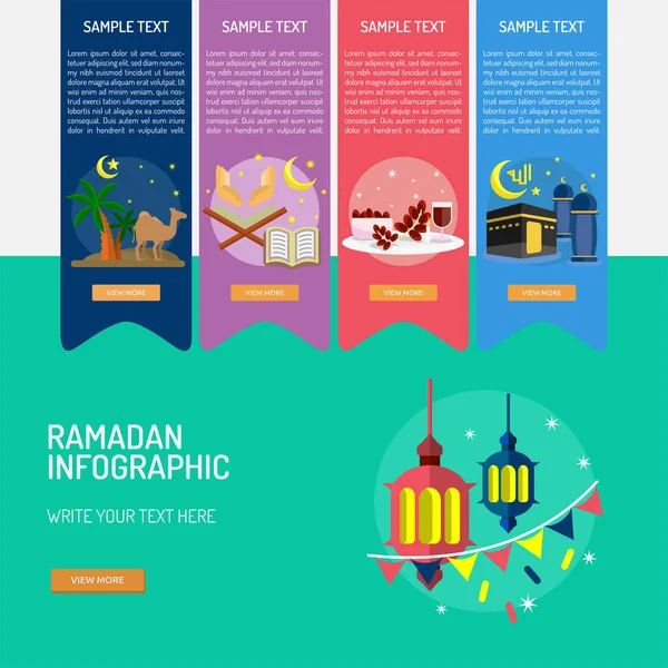 Infográfico Conceitual do Ramadã — Vetor de Stock
