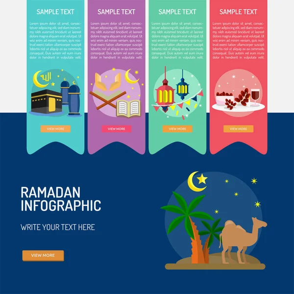 Infográfico Conceitual do Ramadã — Vetor de Stock
