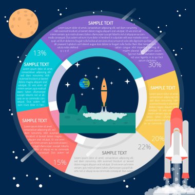 Uzay gemisi Infographic kavramı