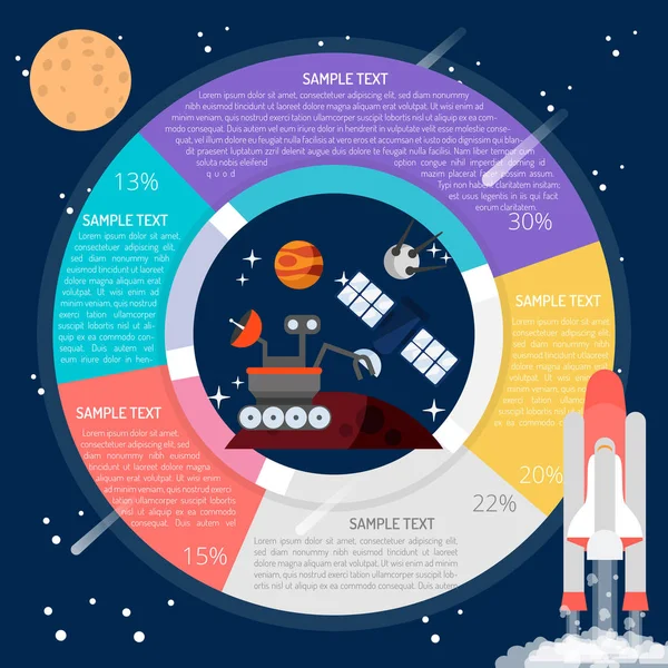 Prostor stroje infografika — Stockový vektor