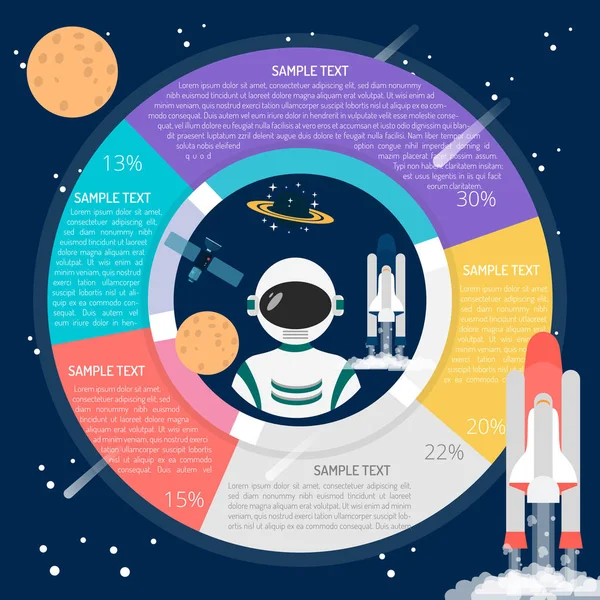 Astronaut infografiky infografiky — Stockový vektor