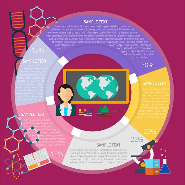 Aprender Geografía Infografía — Vector de stock