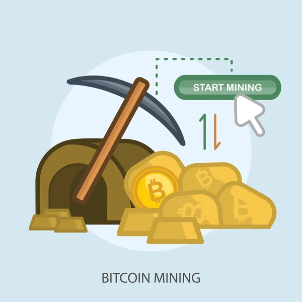 Bitcoin Mining projekt koncepcyjny — Wektor stockowy