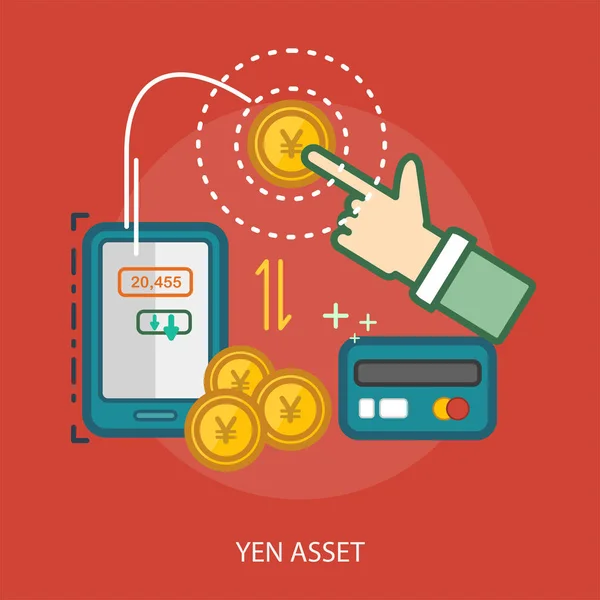 Концептуальный дизайн иены — стоковый вектор