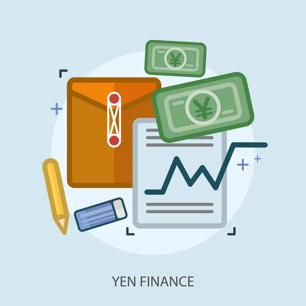 Yen financieren conceptontwerp — Stockvector