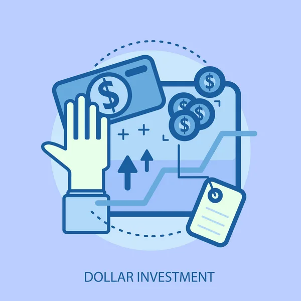 Dólar Investimento Design Conceitual — Vetor de Stock