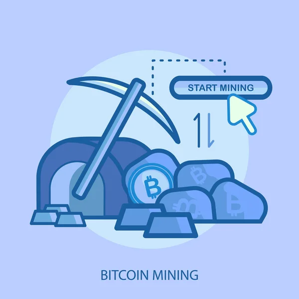 Bitcoin Minería Diseño conceptual — Vector de stock