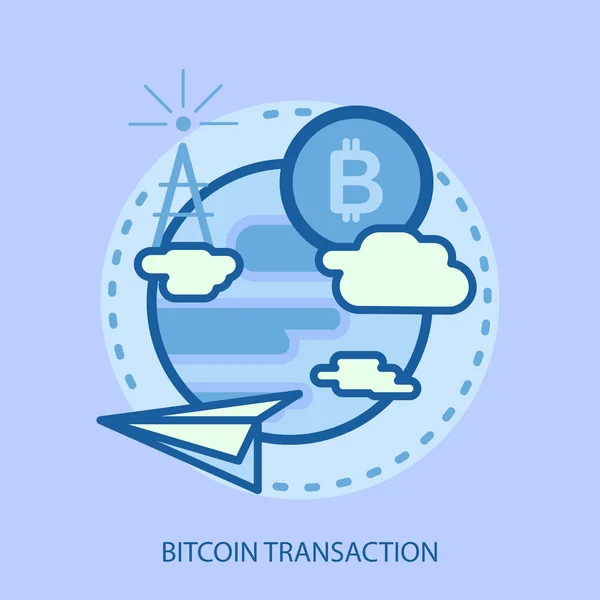 Bitcoin tranzakció tervrajz — Stock Vector