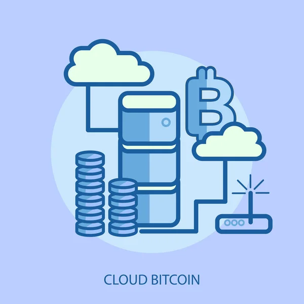 Nube Bitcoin Conceptual Design — Vector de stock