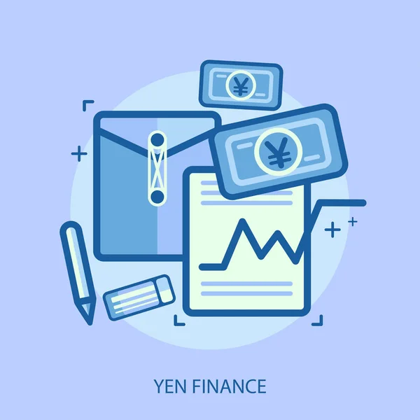 Yen Finanza Progettazione concettuale — Vettoriale Stock