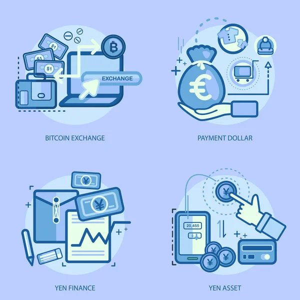 Monedas Diseño conceptual — Vector de stock