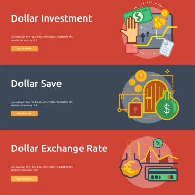 Para birimleri kavramsal Banner tasarımı