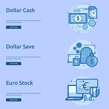 Para birimleri kavramsal Banner tasarımı