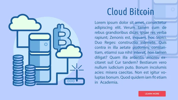 Nube Bitcoin Conceptual Banner — Vector de stock