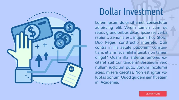 Dolar inwestycji pojęciowy Banner — Wektor stockowy